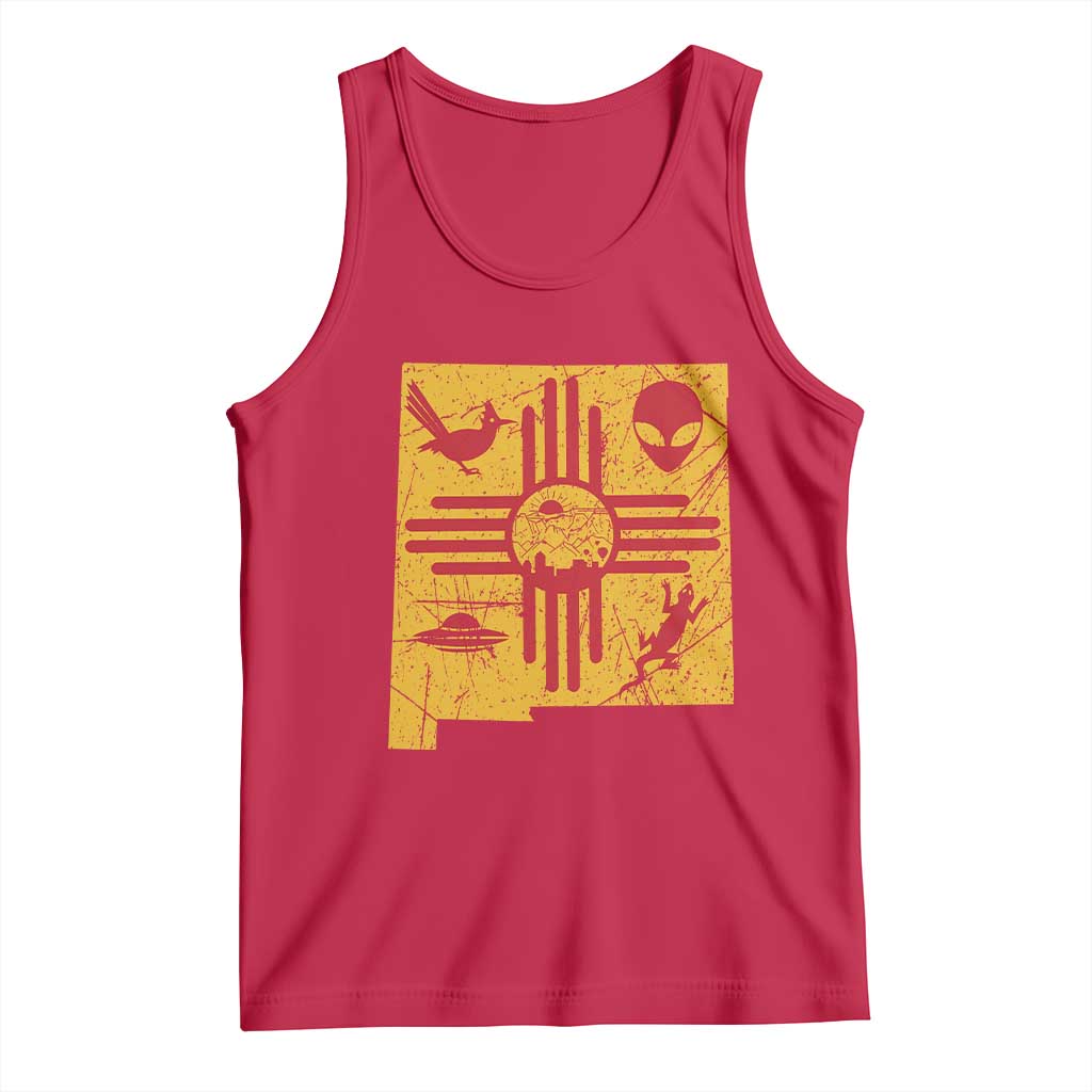 New Mexico State Map Zia Symbol Famous Icons Tank Top TS14 Red Print Your Wear