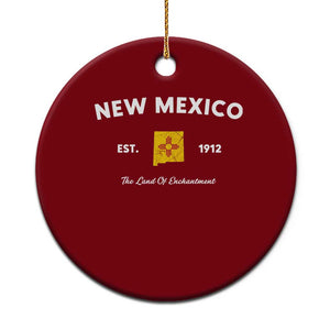 New Mexico Flag Map Zia Sun Souvenir Ceramic Ornament TS14 1pc Red Print Your Wear