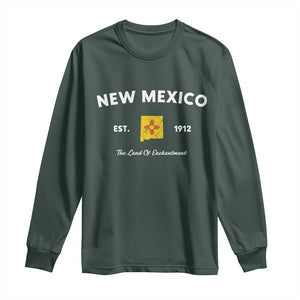 New Mexico Flag Map Zia Sun Souvenir Long Sleeve Shirt TS14 Dark Forest Green Print Your Wear