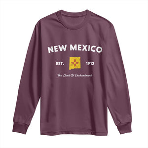 New Mexico Flag Map Zia Sun Souvenir Long Sleeve Shirt TS14 Maroon Print Your Wear