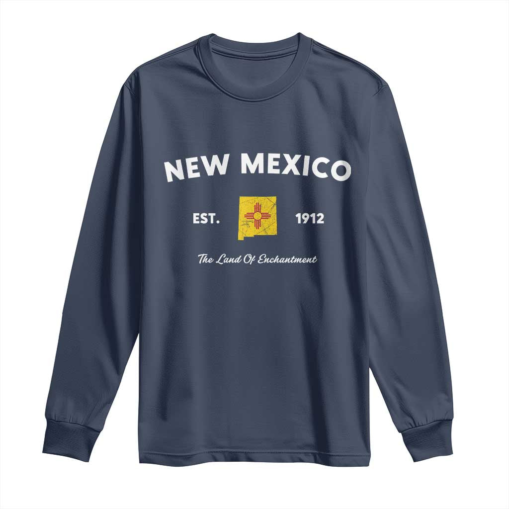 New Mexico Flag Map Zia Sun Souvenir Long Sleeve Shirt TS14 Navy Print Your Wear