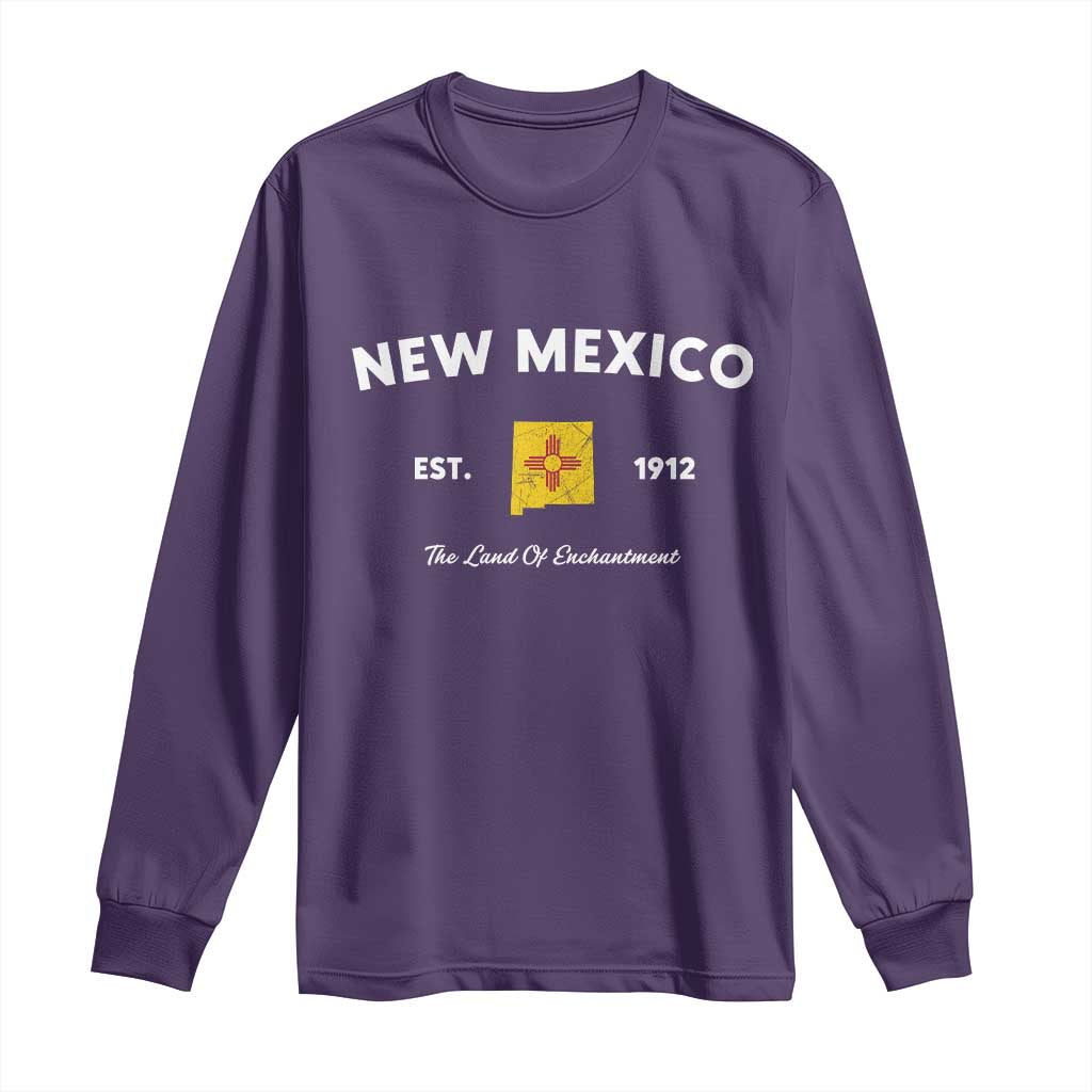 New Mexico Flag Map Zia Sun Souvenir Long Sleeve Shirt TS14 Purple Print Your Wear