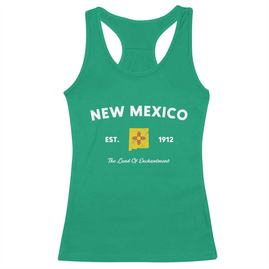 New Mexico Flag Map Zia Sun Souvenir Racerback Tank Top TS14 Irish Green Print Your Wear