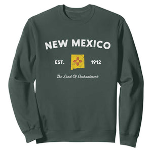New Mexico Flag Map Zia Sun Souvenir Sweatshirt TS14 Dark Forest Green Print Your Wear