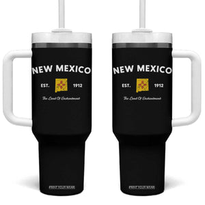 New Mexico Flag Map Zia Sun Souvenir Tumbler With Handle TS14 One Size: 40 oz Black Print Your Wear