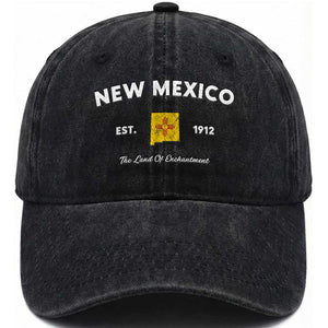 New Mexico Flag Map Zia Sun Souvenir Washed Cotton Baseball Cap TS14 Print Your Wear