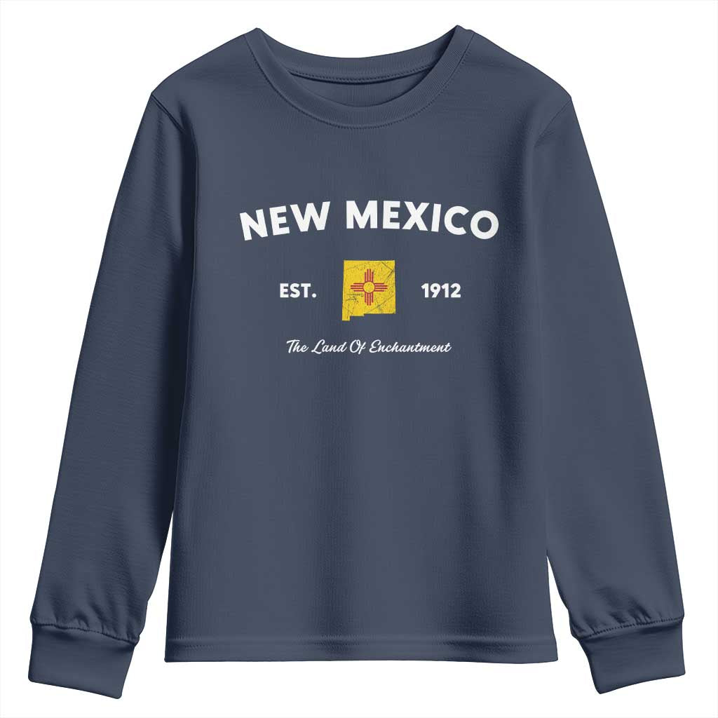 New Mexico Flag Map Zia Sun Souvenir Youth Sweatshirt TS14 Navy Print Your Wear
