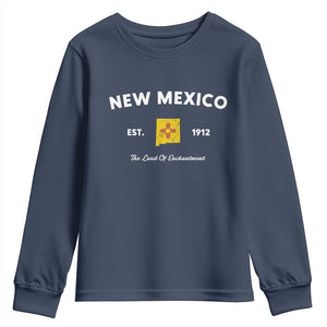 New Mexico Flag Map Zia Sun Souvenir Youth Sweatshirt TS14 Navy Print Your Wear