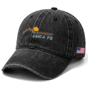 Retro Santa Fe New Mexico Washed Cotton Baseball Cap TS14 Print Your Wear
