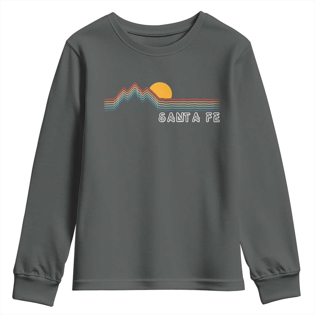 Retro Santa Fe New Mexico Youth Sweatshirt TS14 Dark Heather Print Your Wear