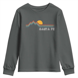Retro Santa Fe New Mexico Youth Sweatshirt TS14 Dark Heather Print Your Wear
