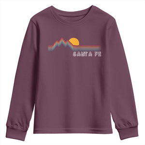 Retro Santa Fe New Mexico Youth Sweatshirt TS14 Maroon Print Your Wear