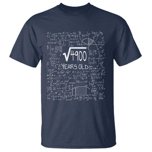 70th Birthday Math T Shirt Square Root of 4900 Funny Math Nerd 70 Year Old Gift TS14 Navy Print Your Wear