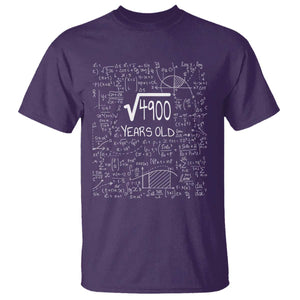 70th Birthday Math T Shirt Square Root of 4900 Funny Math Nerd 70 Year Old Gift TS14 Purple Print Your Wear