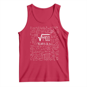 70th Birthday Math Tank Top Square Root of 4900 Funny Math Nerd 70 Year Old Gift TS14 Red Print Your Wear