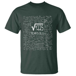 65th Birthday Math T Shirt Square Root of 4225 Funny Math Nerd 65 Year Old Gift TS14 Dark Forest Green Print Your Wear