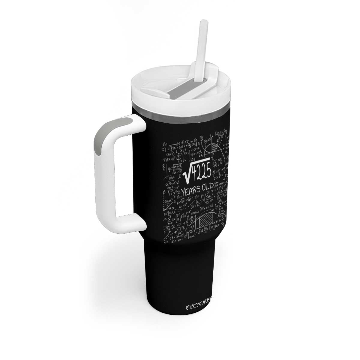 65th Birthday Math Tumbler With Handle Square Root of 4225 Funny Math Nerd 65 Year Old Gift TS14 Print Your Wear