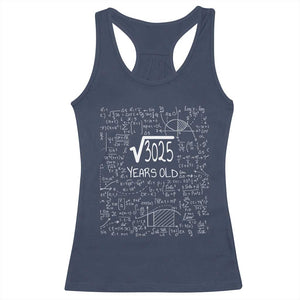 55th Birthday Math Racerback Tank Top Square Root of 3025 Funny Math Nerd 55 Year Old Gift TS14 Navy Print Your Wear