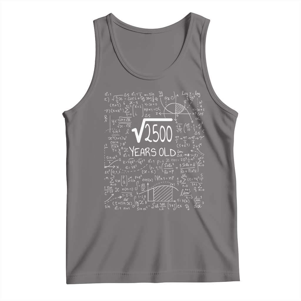 50th Birthday Math Tank Top Square Root of 2500 Funny Math Nerd 50 Year Old Gift TS14 Deep Heather Print Your Wear