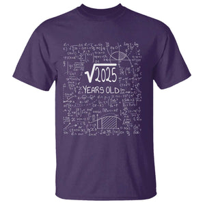 45th Birthday Math T Shirt Square Root of 2025 Funny Math Nerd 45 Year Old Gift TS14 Purple Print Your Wear