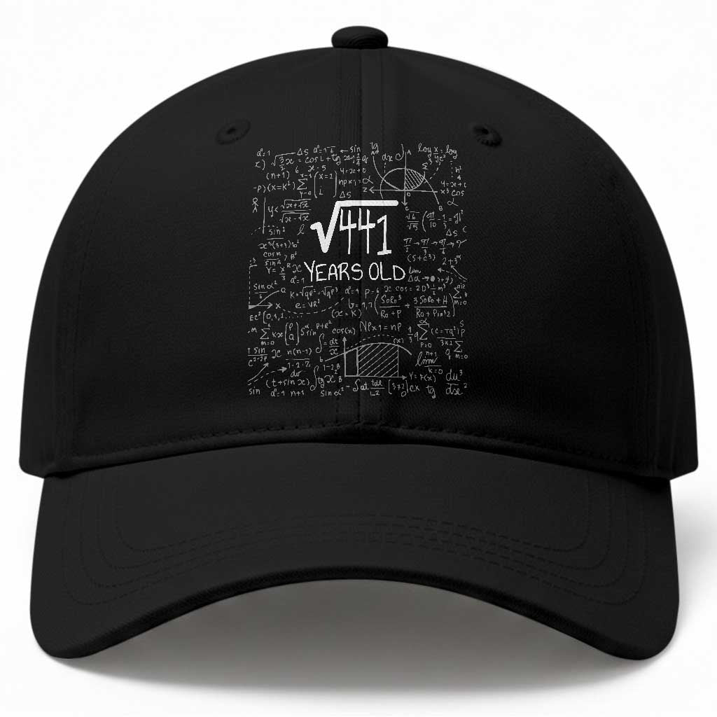 21st Birthday Math Baseball Cap Square Root of 441 Funny Math Nerd 21 Year Old Gift TS14 Print Your Wear