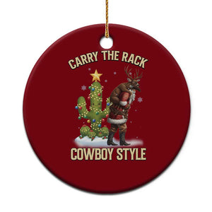 Funny Santa Hunting Ceramic Ornament Carry The Rack Cowboy Style TS14 1pc Red Print Your Wear