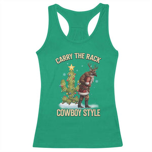 Funny Santa Hunting Racerback Tank Top Carry The Rack Cowboy Style TS14 Irish Green Print Your Wear
