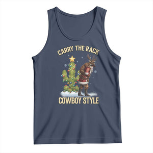 Funny Santa Hunting Tank Top Carry The Rack Cowboy Style TS14 Navy Print Your Wear