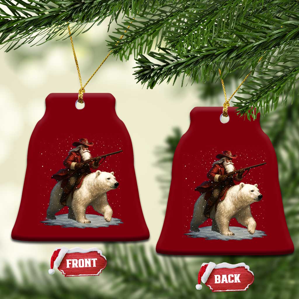 Funny Santa Gun Christmas Ceramic Ornament TS14 Print Your Wear