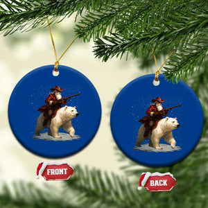 Funny Santa Gun Christmas Ceramic Ornament TS14 1pc Blue Print Your Wear