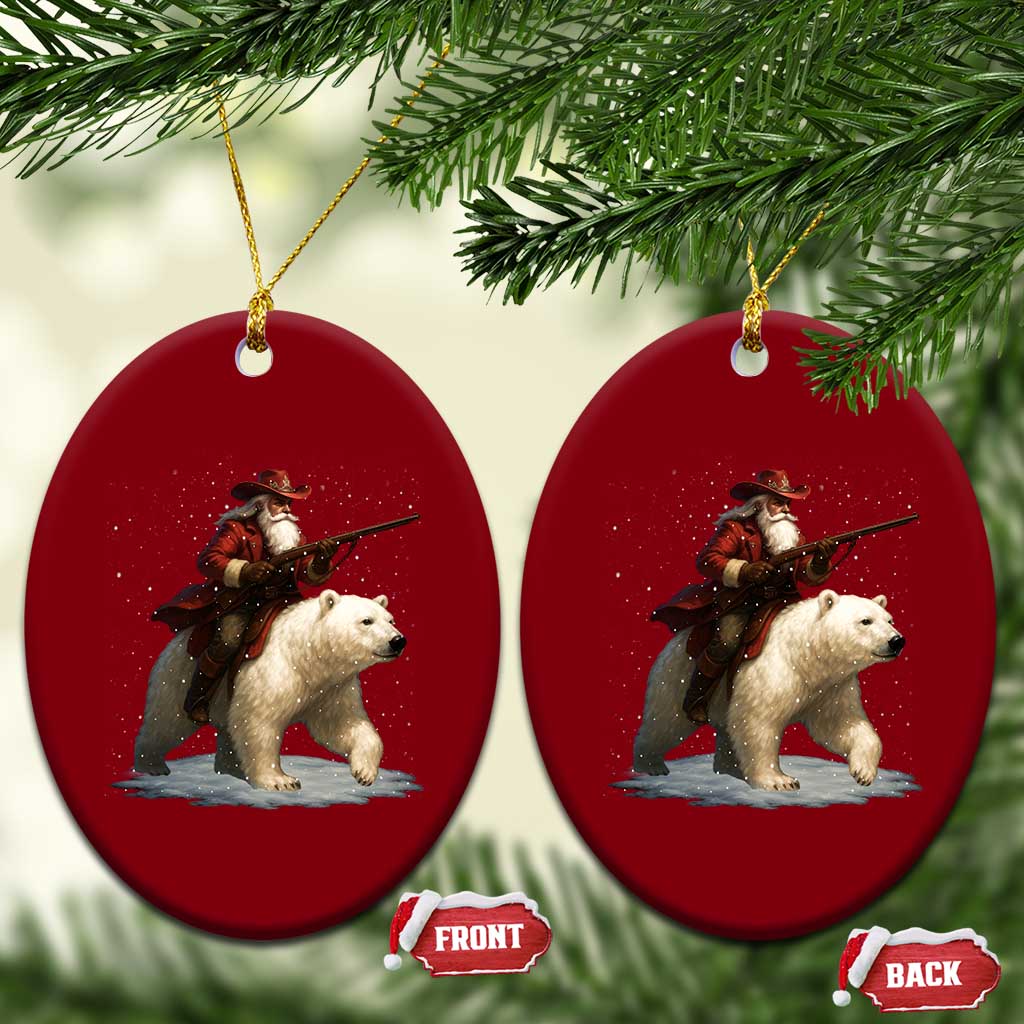 Funny Santa Gun Christmas Ceramic Ornament TS14 Print Your Wear