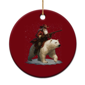 Funny Santa Gun Christmas Ceramic Ornament TS14 1pc Red Print Your Wear