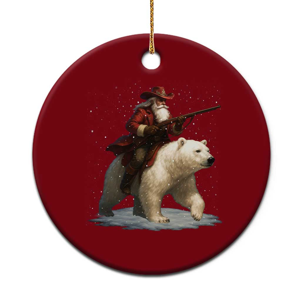 Funny Santa Gun Christmas Ceramic Ornament TS14 1pc Red Print Your Wear