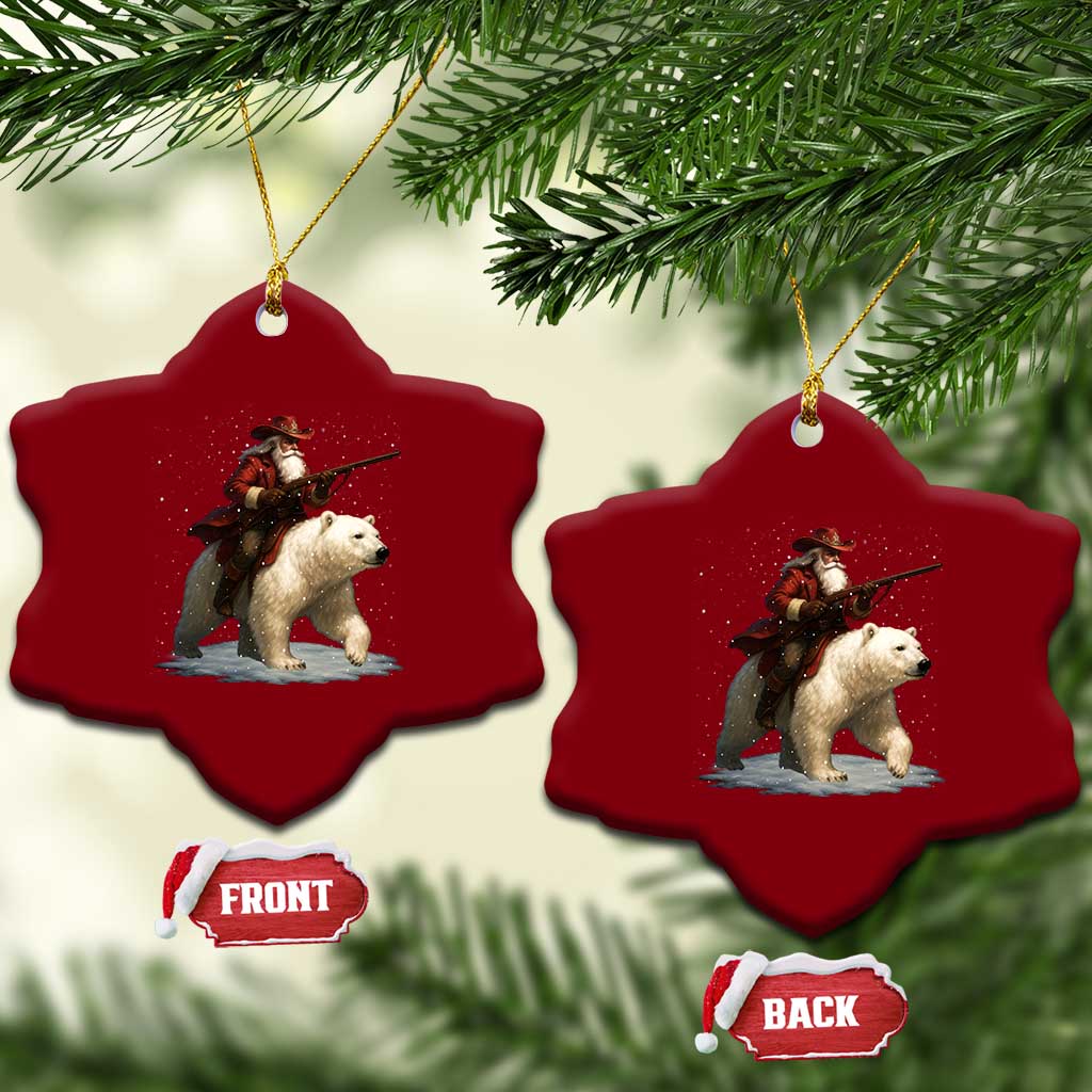 Funny Santa Gun Christmas Ceramic Ornament TS14 Print Your Wear