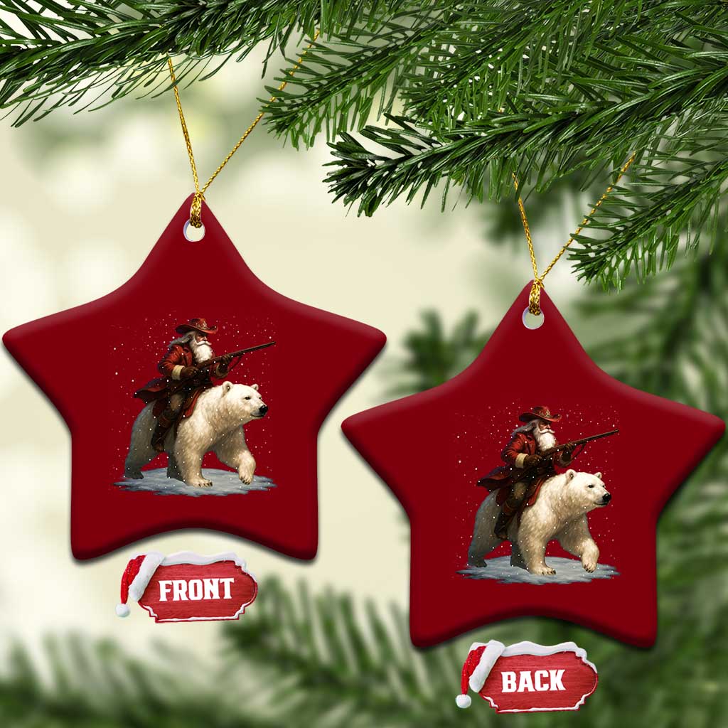 Funny Santa Gun Christmas Ceramic Ornament TS14 Print Your Wear