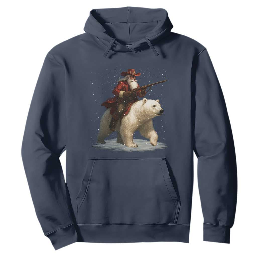 Funny Santa Gun Christmas Hoodie TS14 Navy Print Your Wear