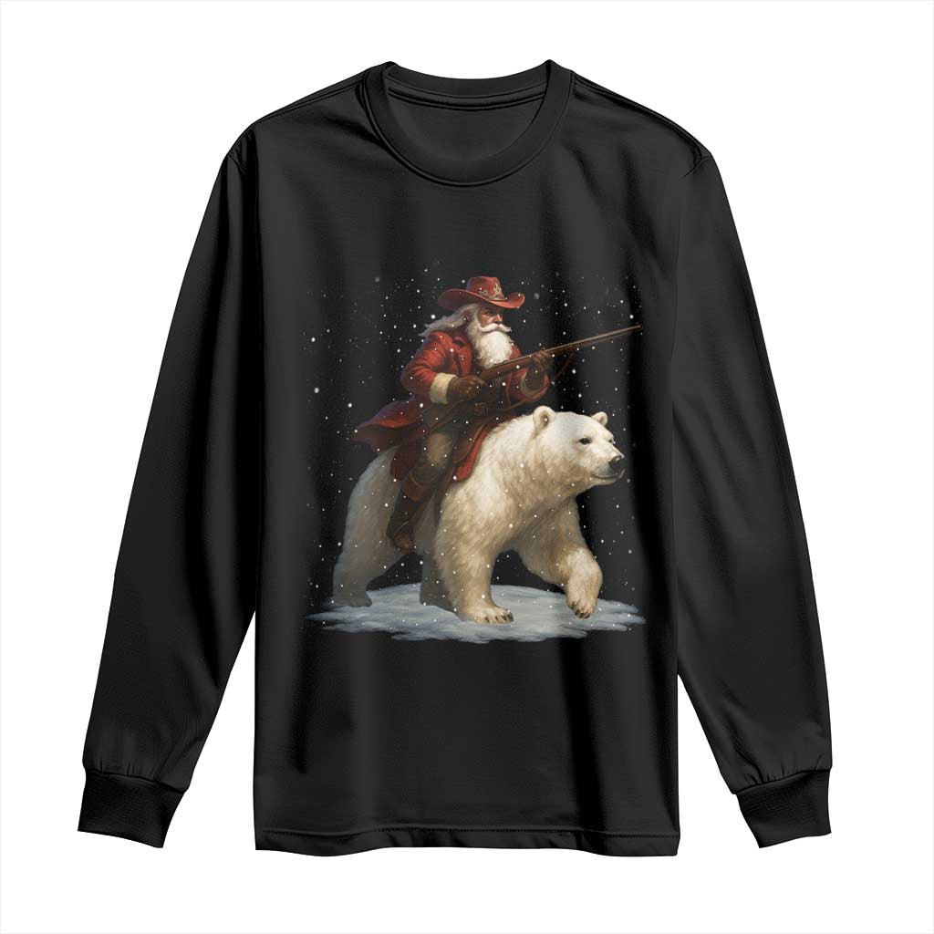 Funny Santa Gun Christmas Long Sleeve Shirt TS14 Black Print Your Wear
