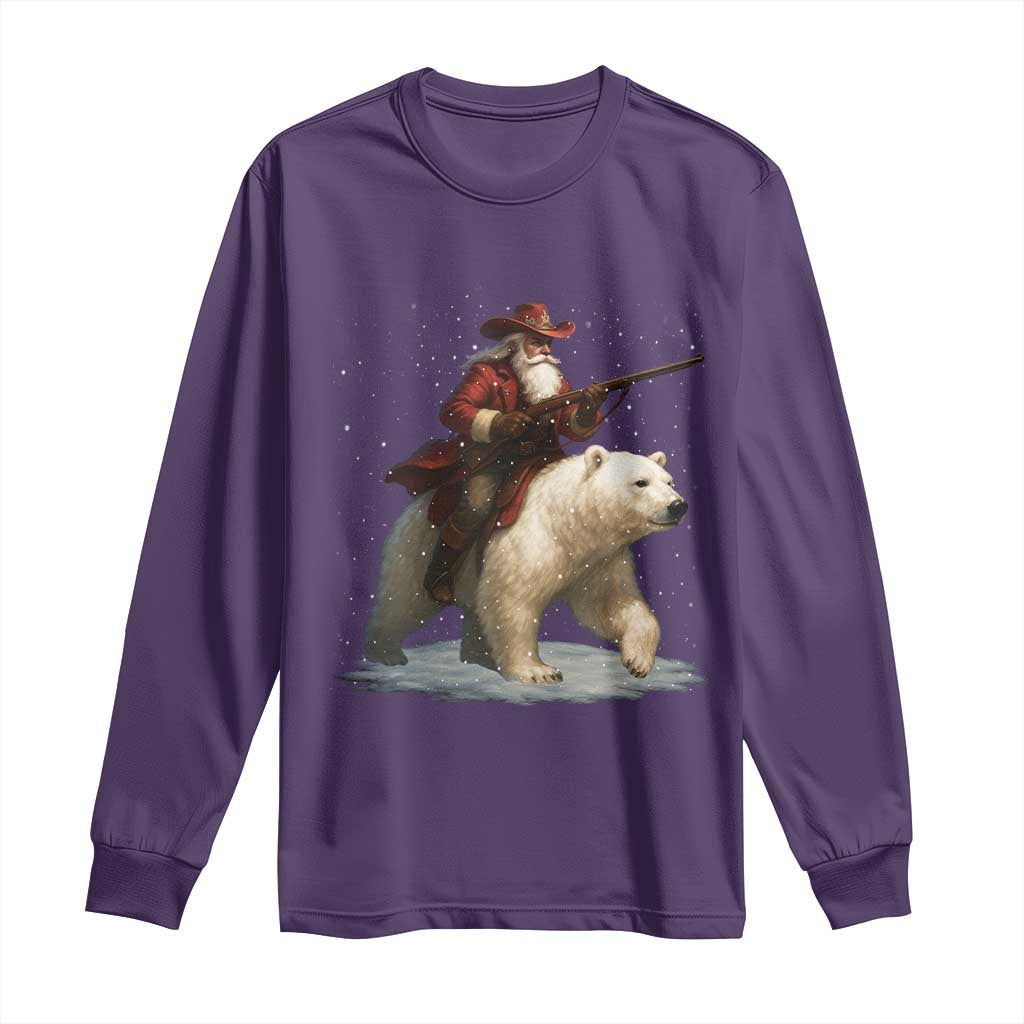 Funny Santa Gun Christmas Long Sleeve Shirt TS14 Purple Print Your Wear