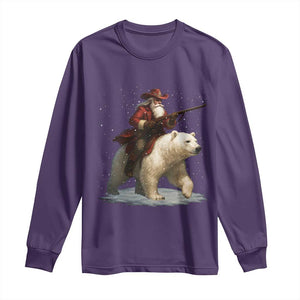 Funny Santa Gun Christmas Long Sleeve Shirt TS14 Purple Print Your Wear