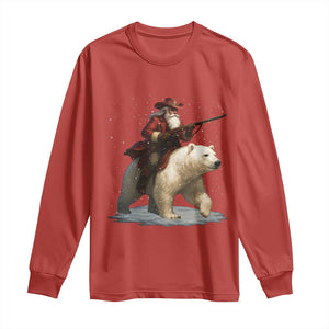 Funny Santa Gun Christmas Long Sleeve Shirt TS14 Red Print Your Wear