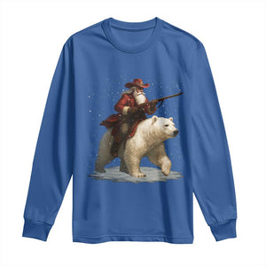 Funny Santa Gun Christmas Long Sleeve Shirt TS14 Royal Blue Print Your Wear