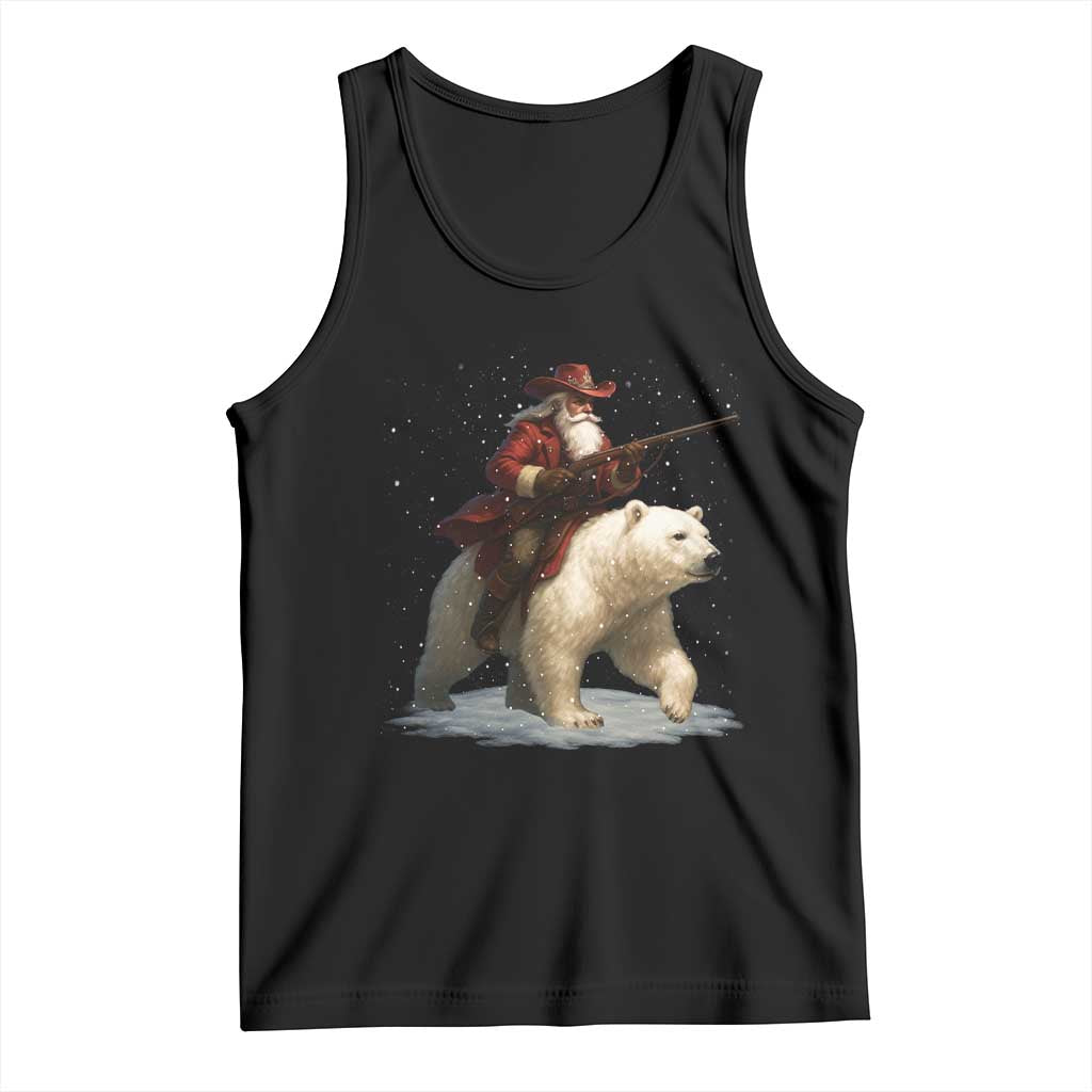 Funny Santa Gun Christmas Tank Top TS14 Black Print Your Wear
