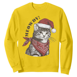 Cowboy Cat Christmas Sweatshirt Meowdy Western Rodeo TS14 Daisy Print Your Wear