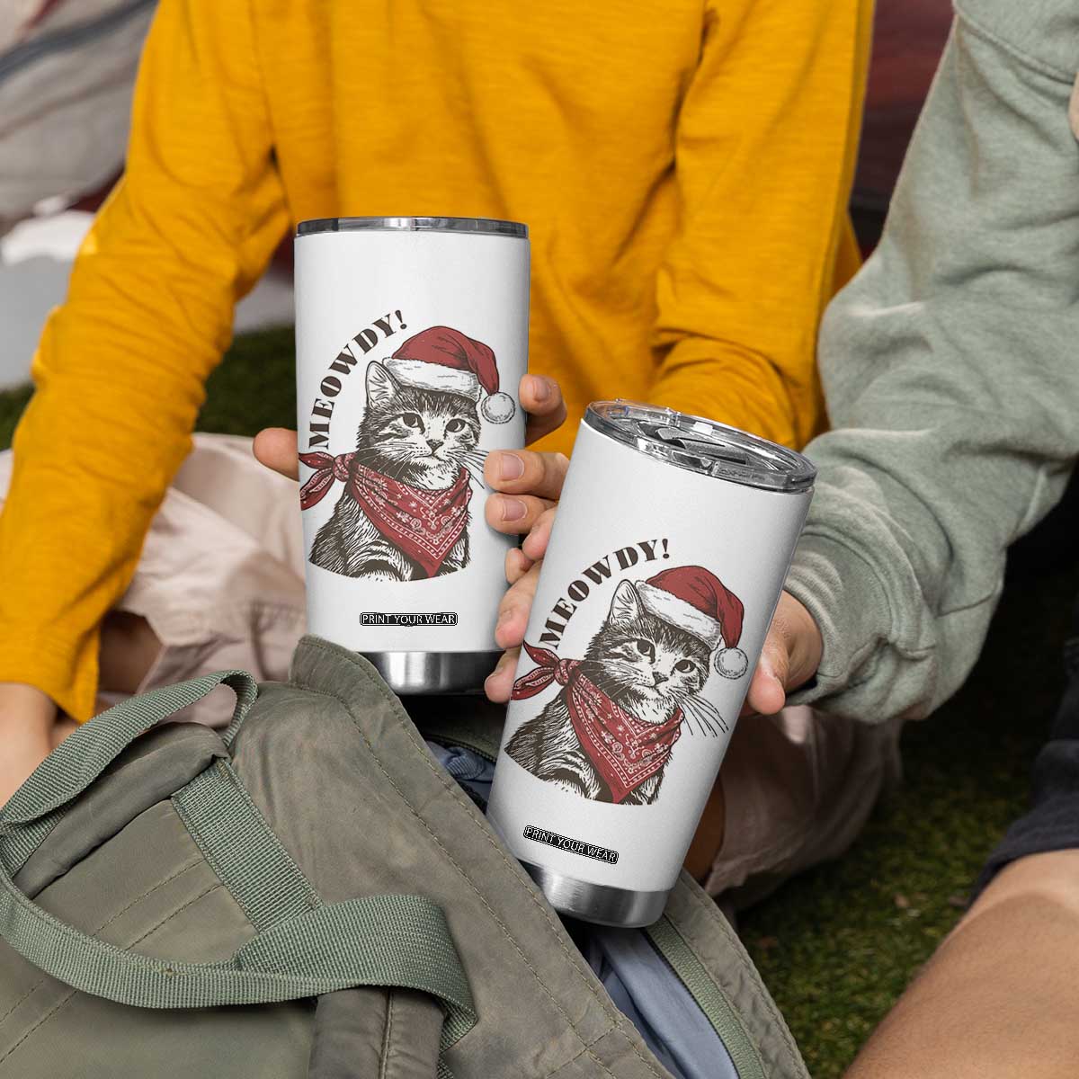 Cowboy Cat Christmas Tumbler Cup Meowdy Western Rodeo TS14 Print Your Wear