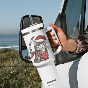 Cowboy Cat Christmas Tumbler With Handle Meowdy Western Rodeo TS14 Print Your Wear