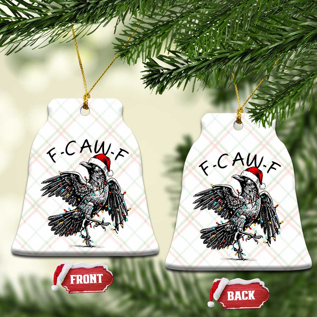 Christmas F Caw F Ceramic Ornament Funny Black Crow Meme TS14 Print Your Wear