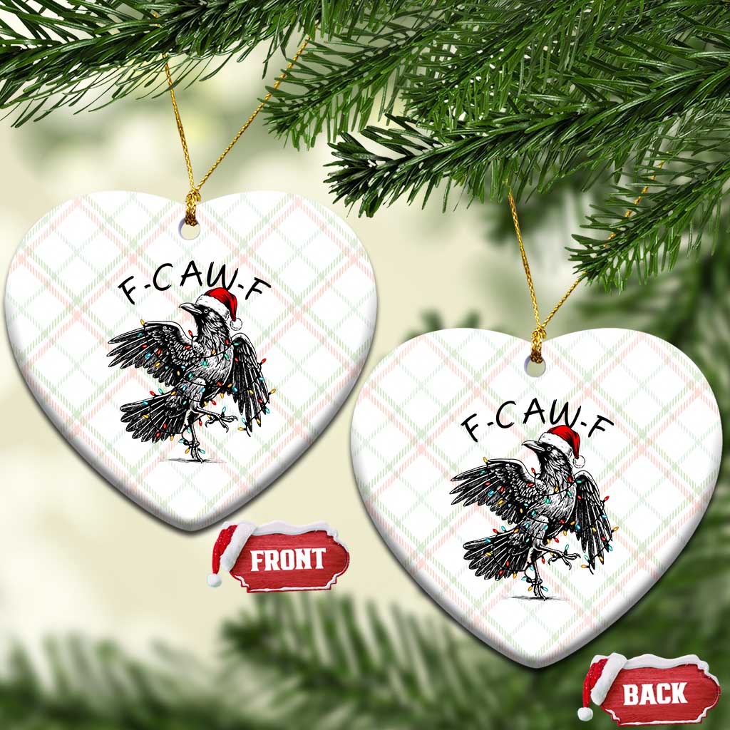 Christmas F Caw F Ceramic Ornament Funny Black Crow Meme TS14 Print Your Wear