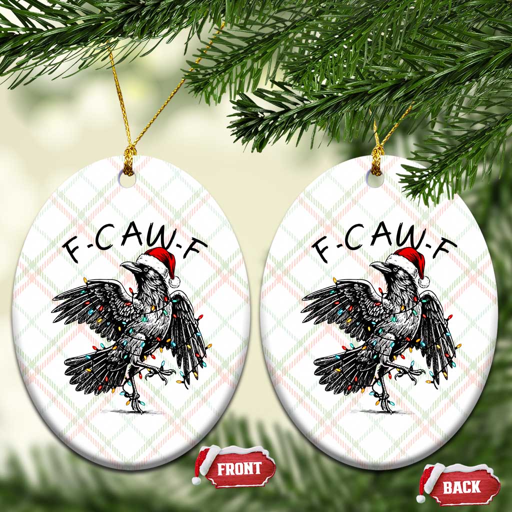 Christmas F Caw F Ceramic Ornament Funny Black Crow Meme TS14 Print Your Wear
