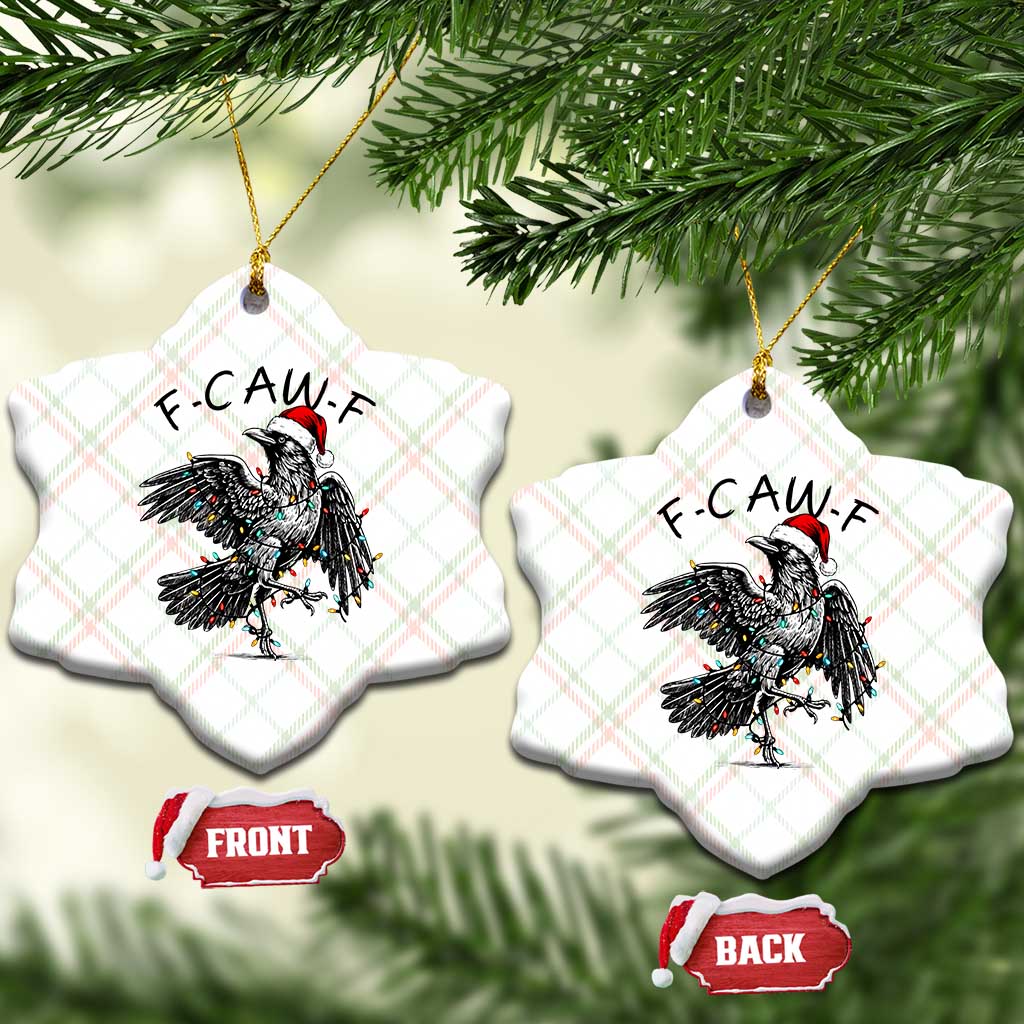 Christmas F Caw F Ceramic Ornament Funny Black Crow Meme TS14 Print Your Wear
