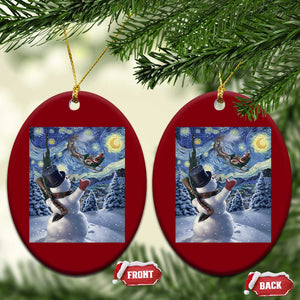 Christmas Snowman Starry Night Ceramic Ornament TS14 Print Your Wear